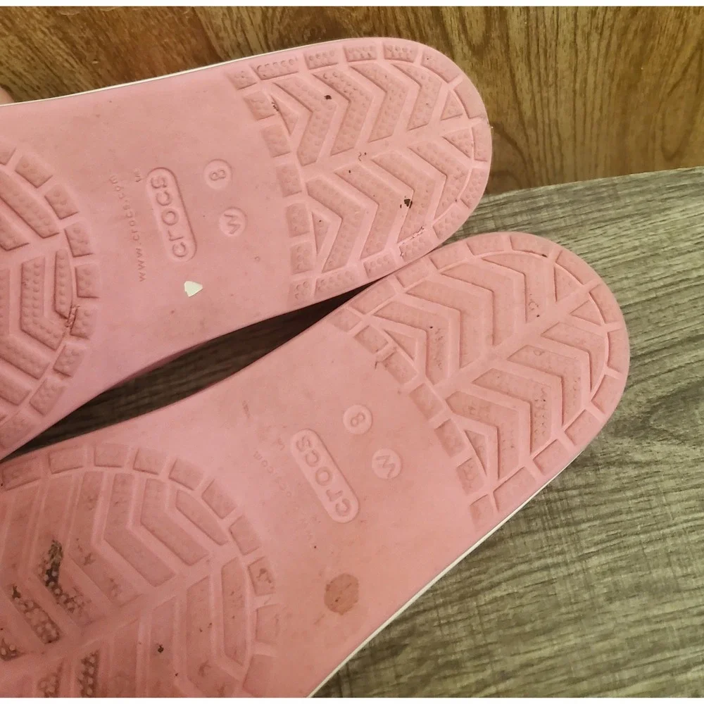 Crocs Crocband Flip Flops Ombre Thong Sandals‎ Womens Size 8 Pink Yellow
